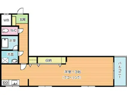 プレステージ足立(ワンルーム/1階)の間取り写真