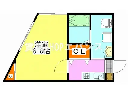 メゾンドアルク(1K/1階)の間取り写真