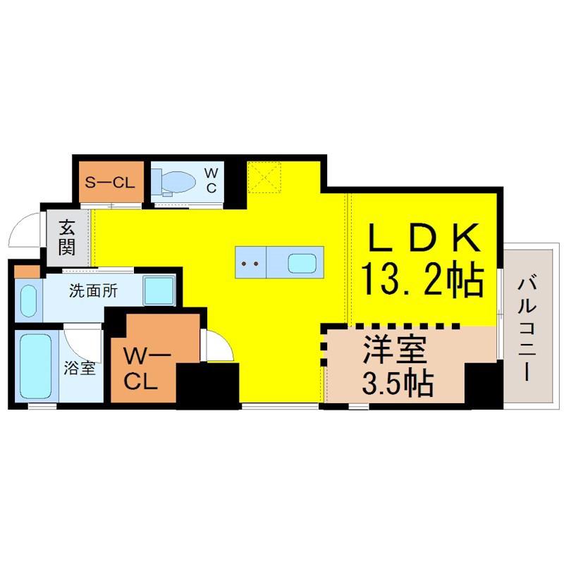 レジデンスT・L新栄(1LDK/7階)の間取り写真