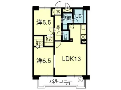 アベニュー清水東(2LDK/2階)の間取り写真
