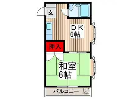 メゾンド中浦和(1DK/3階)の間取り写真