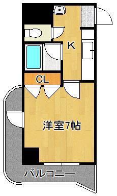ニューサンリバー 6番館(1K/2階)の間取り写真
