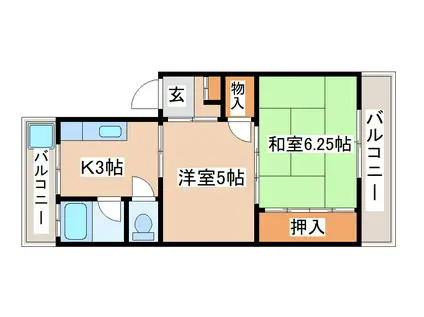 ロイヤルハイツ(2K/3階)の間取り写真