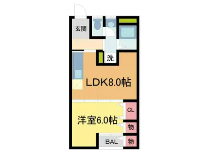 光南荘マンション(1LDK/4階)の間取り写真