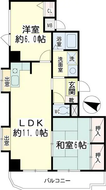アーバンハイツ鶴見 4階階 間取り