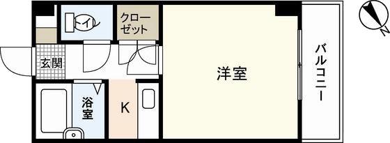 VOGA南観音(1K/4階)の間取り写真