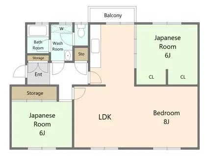 港南台ひばり団地(2LDK/5階)の間取り写真