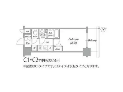 アドバンス大阪セレーノ(1K/8階)の間取り写真