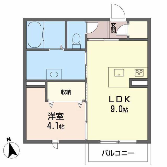 ルミナス コート(1LDK/2階)の間取り写真