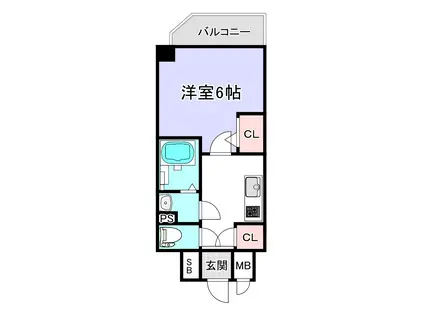 エスリード天王寺ブランシェ(1K/12階)の間取り写真