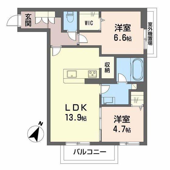 MAISON DE COLLINE(2LDK/2階)の間取り写真