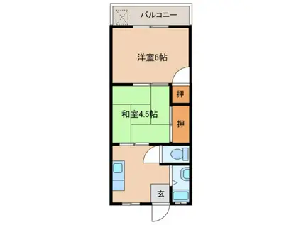 中村ビル(2DK/2階)の間取り写真