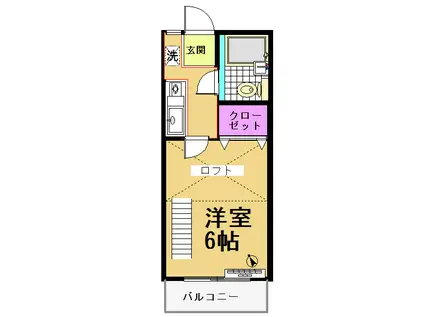 モリー90(1K/2階)の間取り写真