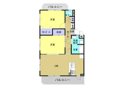 Y&M LIFE(2LDK/4階)の間取り写真