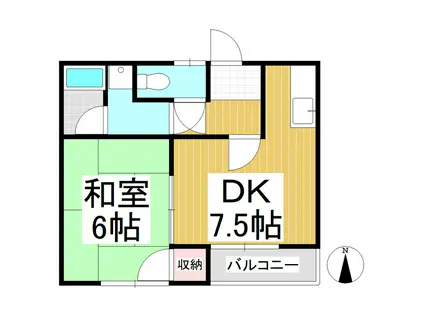 ネオトピア本郷(1DK/1階)の間取り写真