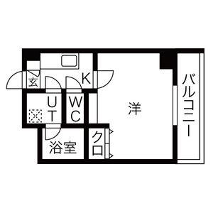 イースタンヒルズ藤が丘II(1K/5階)の間取り写真