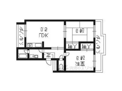 ラ・セーヌ大山崎大北(2LDK/3階)の間取り写真
