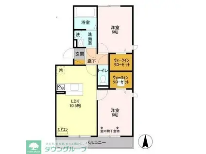 エミナンスIII(2LDK/1階)の間取り写真