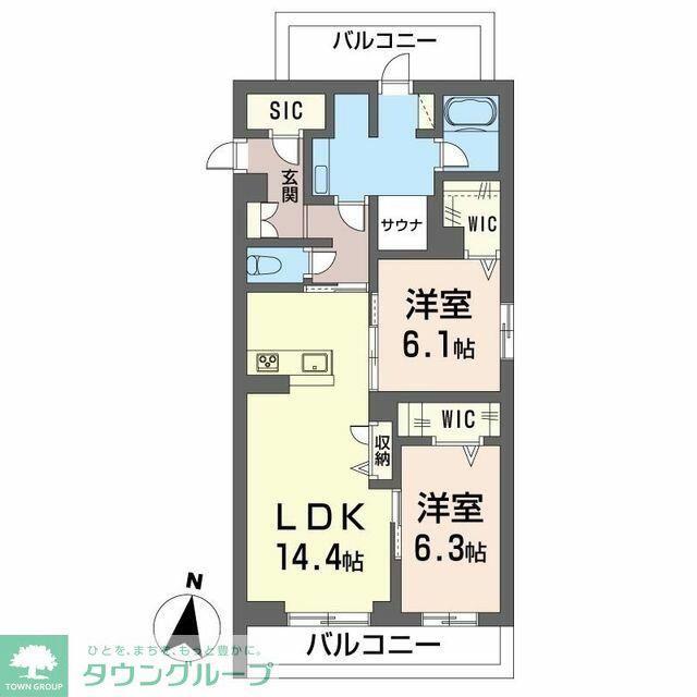 ウェルビー(2LDK/2階)の間取り写真