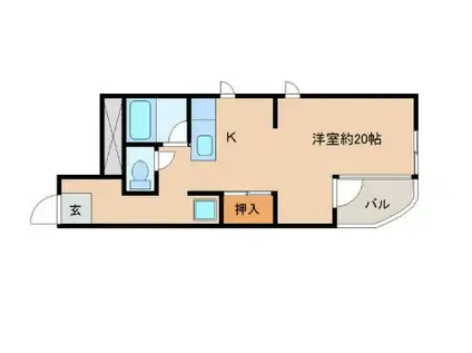 レジデンスエミー(ワンルーム/3階)の間取り写真