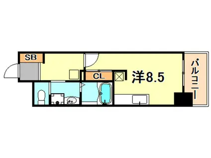 WILLDO浜崎通(ワンルーム/7階)の間取り写真