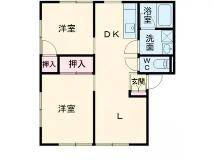 フォンテI(2LDK/1階)の間取り写真