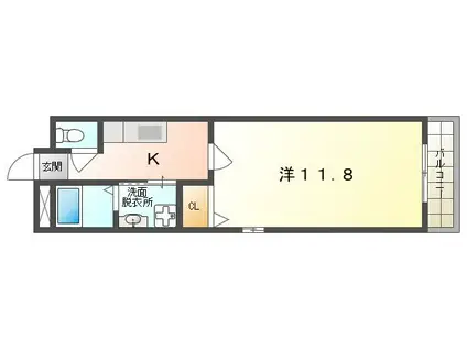 サンリットレジデンス(1K/3階)の間取り写真