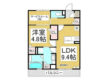 オリンピアパーク(1SLDK/2階)の間取り写真