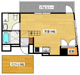 シティハイツ舟入(ワンルーム/4階)の間取り写真
