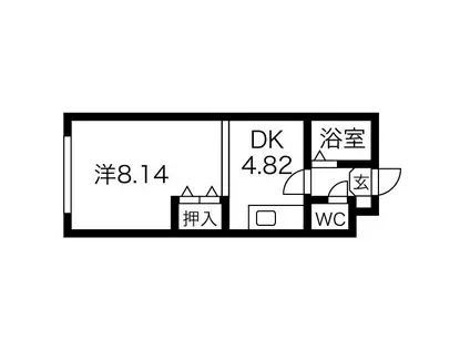 プロミストランド(1LDK/2階)の間取り写真
