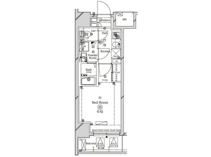 ラフィスタ川崎II(1K/4階)の間取り写真