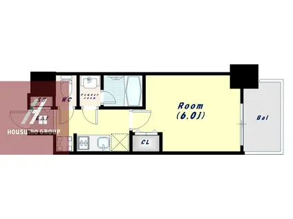 フォーリアライズ難波リアン(1K/3階)の間取り写真