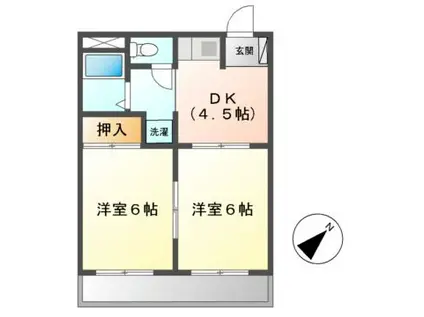 ロイヤルリング(2K/3階)の間取り写真