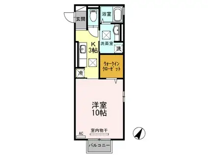 D-ROOM N.大谷(1K/1階)の間取り写真