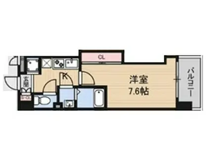 LUXE難波西II(1K/7階)の間取り写真
