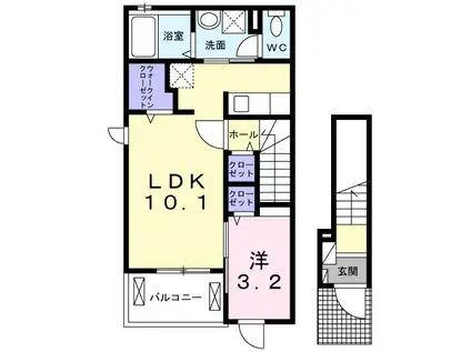 TN CASAII(1LDK/2階)の間取り写真