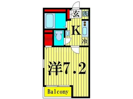 グランクオール五反野(1K/3階)の間取り写真