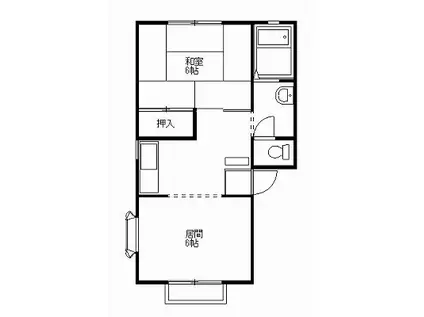 フローラルハイツ(2DK/2階)の間取り写真