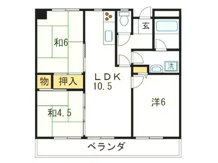 テイアイ NO.3(3LDK/4階)の間取り写真
