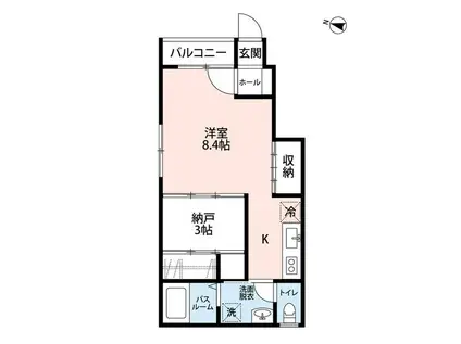 クレストコート公園前B棟(1LDK/1階)の間取り写真