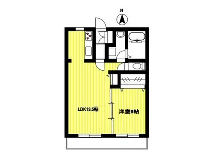 シャーメゾン長沢(1LDK/2階)の間取り写真