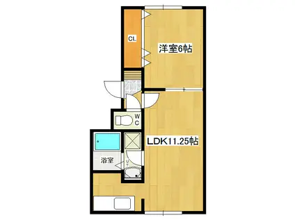 マッティーノ(1LDK/1階)の間取り写真