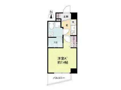 セレニテ 桃谷(1K/7階)の間取り写真