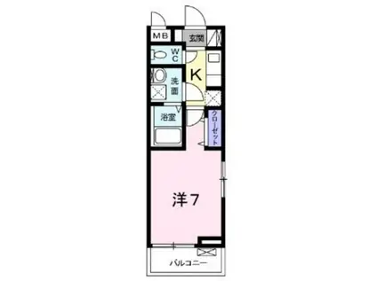 グラン・シェル古淵(1K/3階)の間取り写真