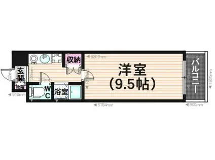 ウイング21高宮(1K/4階)の間取り写真