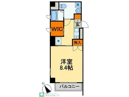 ジュモー京成船橋(1K/4階)の間取り写真