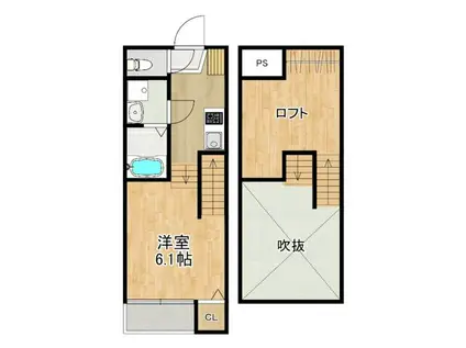 MODERN PALAZZO 諫早KAIZU A(1SK/2階)の間取り写真