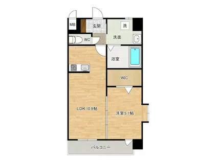 Tパーク歯大前(1LDK/3階)の間取り写真