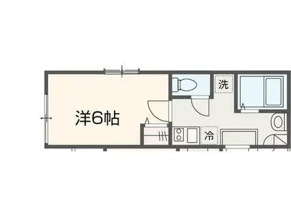 MELDIA北綾瀬V(1K/2階)の間取り写真