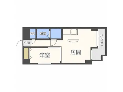 エアロール705(1LDK/5階)の間取り写真